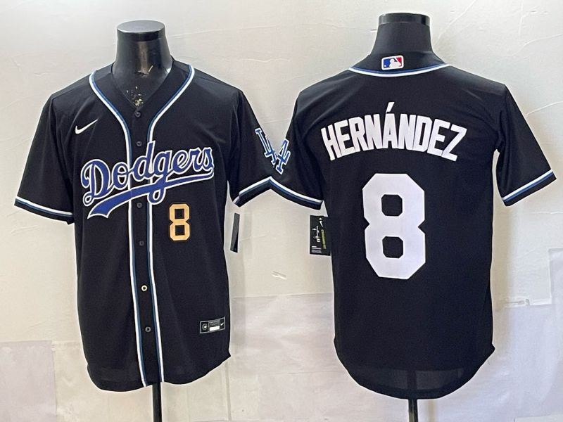 Men 2026 Nike Los Angeles Dodgers #8 Hernandez Black Game MLB Jersey 012